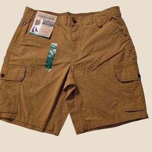 Lucky Brand Workwear Mens Ripstop Cargo Shorts Brown Regular Fit Size 38 NWT